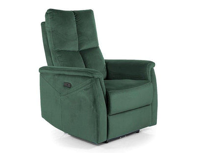 Atpūtas krēsls NEPTUN M RECLINER (MASĀŽAS FUNKCIJA) VELVETS ZAĻŠ BLUVEL 78 - Easy Home