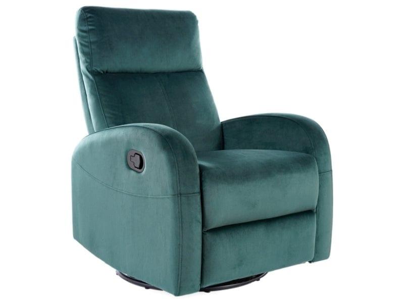 Atpūtas krēsls OLIMP RECLINER VELVETS ZAĻŠ BLUVEL 78 - Easy Home