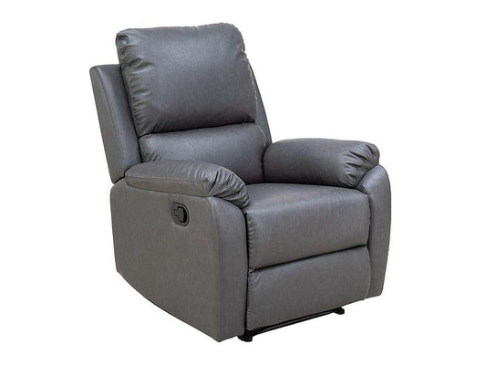 Atpūtas krēsls SPENCER 1 RECLINER SINTĒTISKĀ ĀDA BUFALO PELĒKAIS 06 - Easy Home