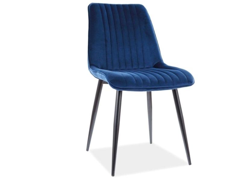 Krēsls KIM SAMTA MELNS RĀMIS / NAVY BLUE BLUVEL 86 - Easy Home